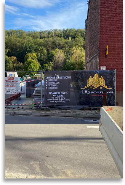 bache dg solutions sur un chantier de démolition