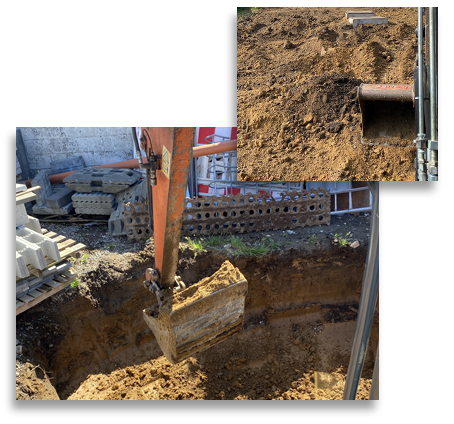 travaux de terrassement à Liège avec pelleteuse