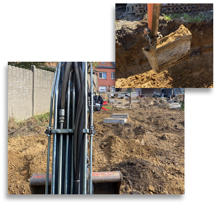 travaux de terrassement à Liège avec pelleteuse