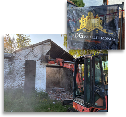 démolition d'un petit batiment