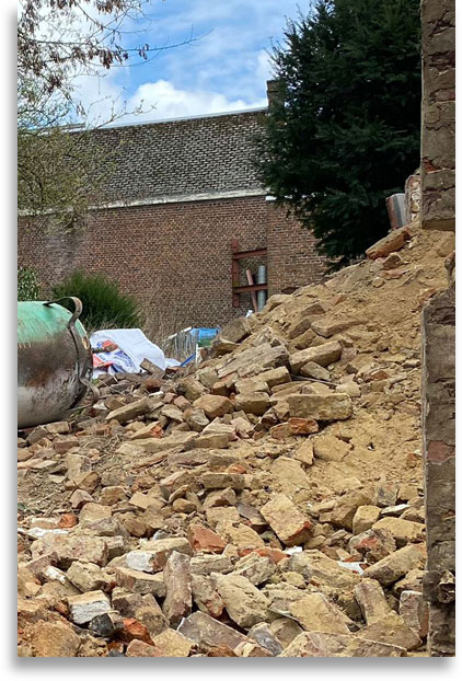 gravas après une démolition