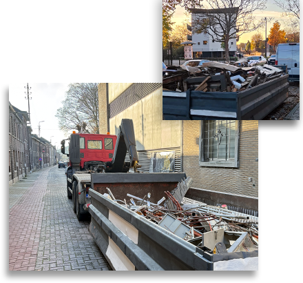 container dans les rues de Liège